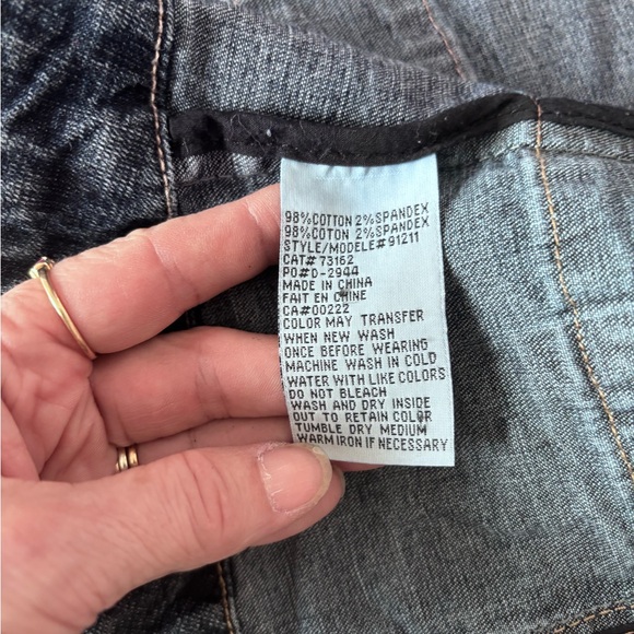 Women’s Vintage Jessica Mandarin Collar Military Style Brass Tone Buttons Denim - Picture 13 of 15